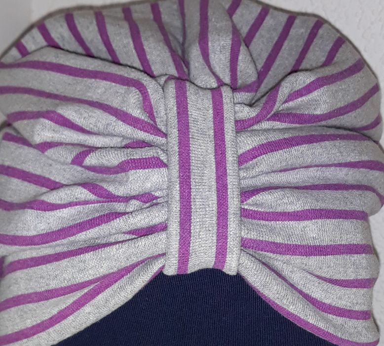 Turban  gri - magenta