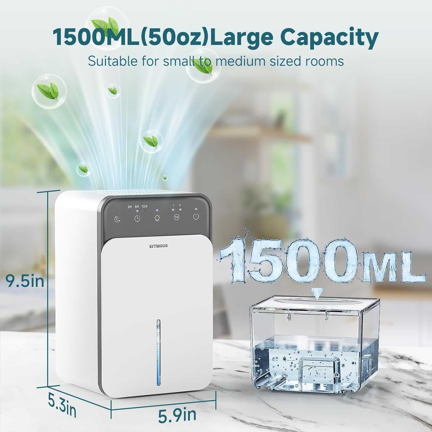 Изсушител, обезвлажнител за въздух KITMOUS, 1500 ml