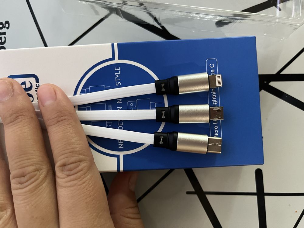 кабель micro USB/Lightning/Type C