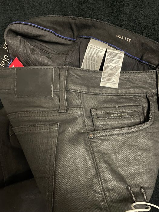 Calvin Klein Black Waxed Jeans / 33waist -32Length
