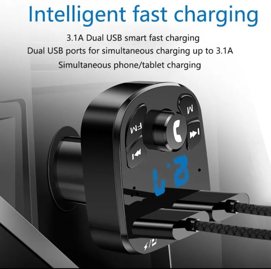 Modulator auto cu bluetooth,fast charging si 2 porturi USB