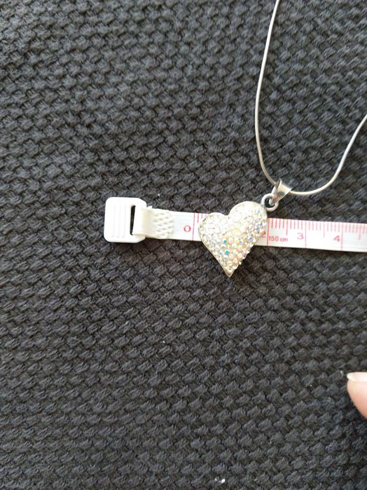 Колие със сърце сребърно