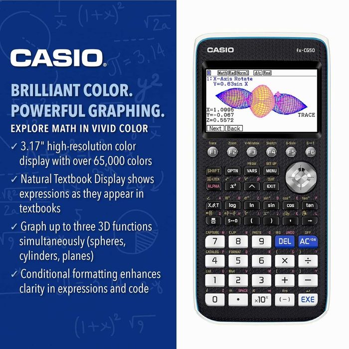 Нов, запечатан Casio fx-CG50 PRIZM® – графичен калкулатор с Python...