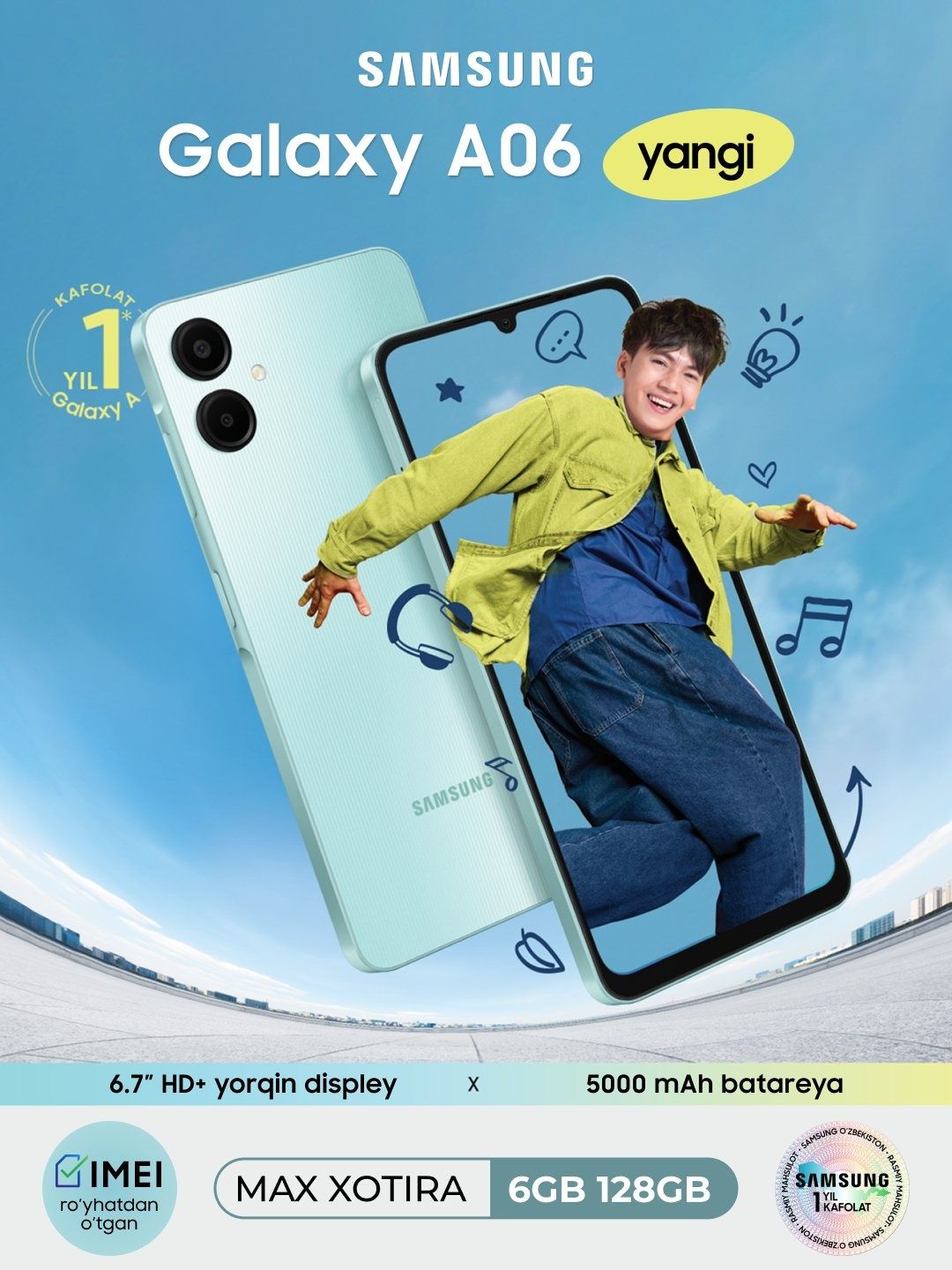 Samsung Galaxy A06 New 2025 Skidka+Garantiya+Dastafka