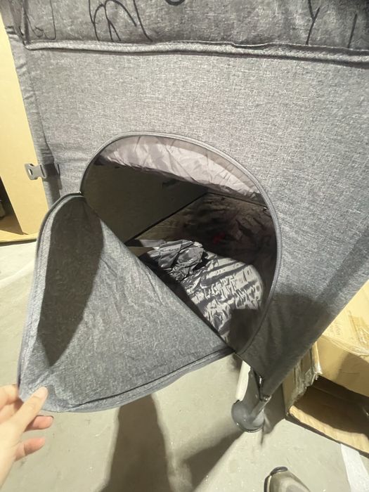 Patut pliabil 3 in 1 cu laterala culisanta Kidnort Livsmiljo  Grey