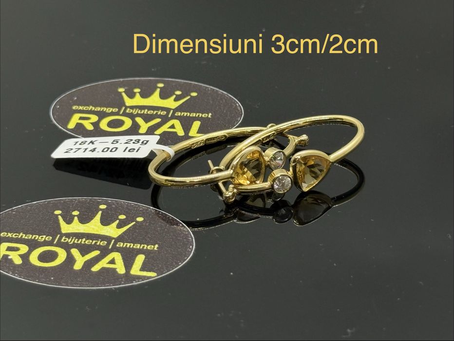 Bijuteria ROYAL : Cercei  AUR 18K / 5.23 GR