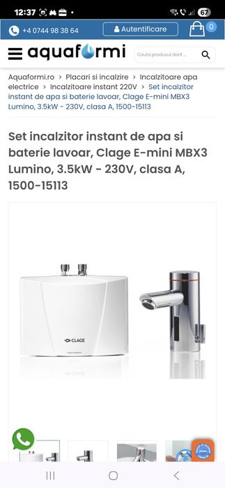 Baterie cu senzor + sistem apa calda instant