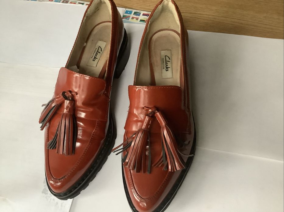 Обувки Кларк,размер 39 ,естествена кожа,винени