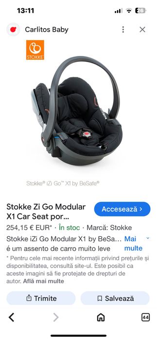 Carucior Stokke sport landou kit vara marsupiu scoica stare foarte bun