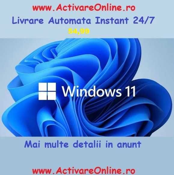 LIVRARE INSTANT 24/7 ~ActivareOnline.ro~ Windows 11 Pro Licenta Retail