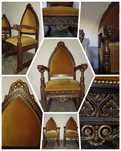 Doua fotolii-tron din lemn stil gotic
