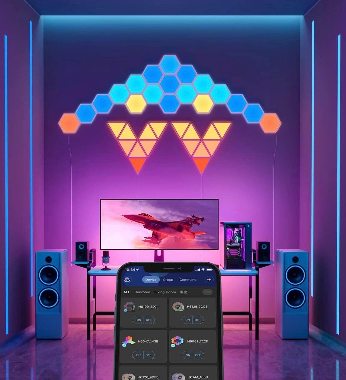 Panouri hexagonale RGB