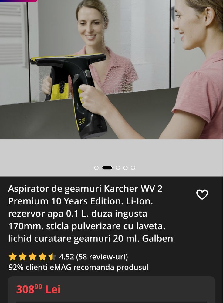 Aspirator geamuri Karcher WV2
