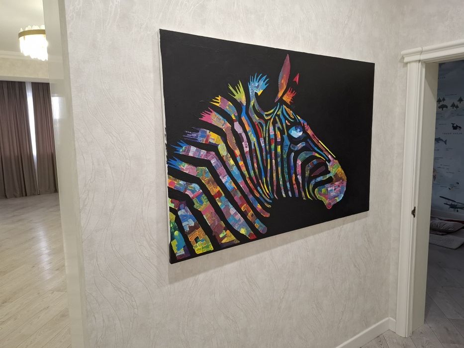 Картина акрил зебра