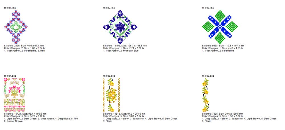 259 MODELE Traditionale broderie PES + 500 motive florale