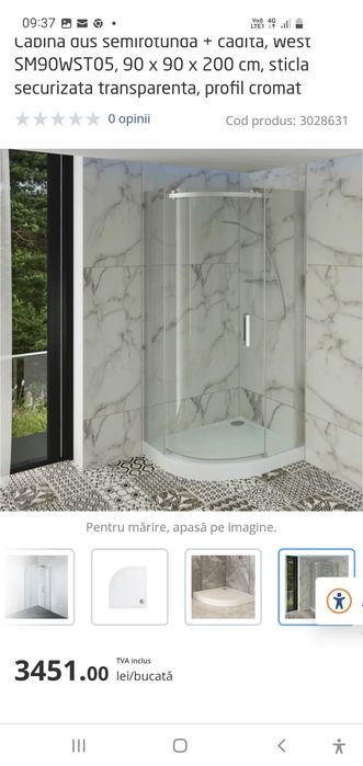 Cabina dus 90 / 90 cm wst 05