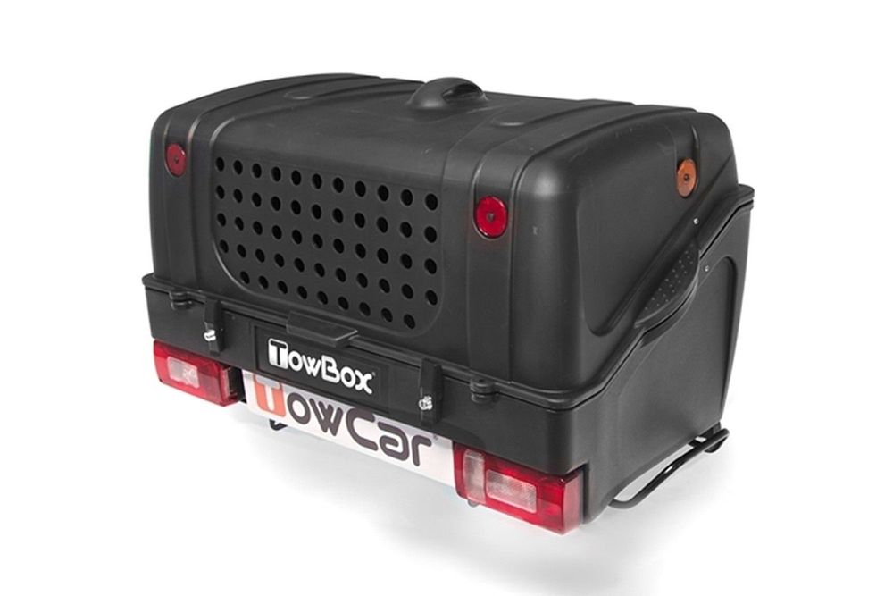 Cutie portbagaj pe carligul de remorcare Towbox V1 DOG Negru + TBA0004