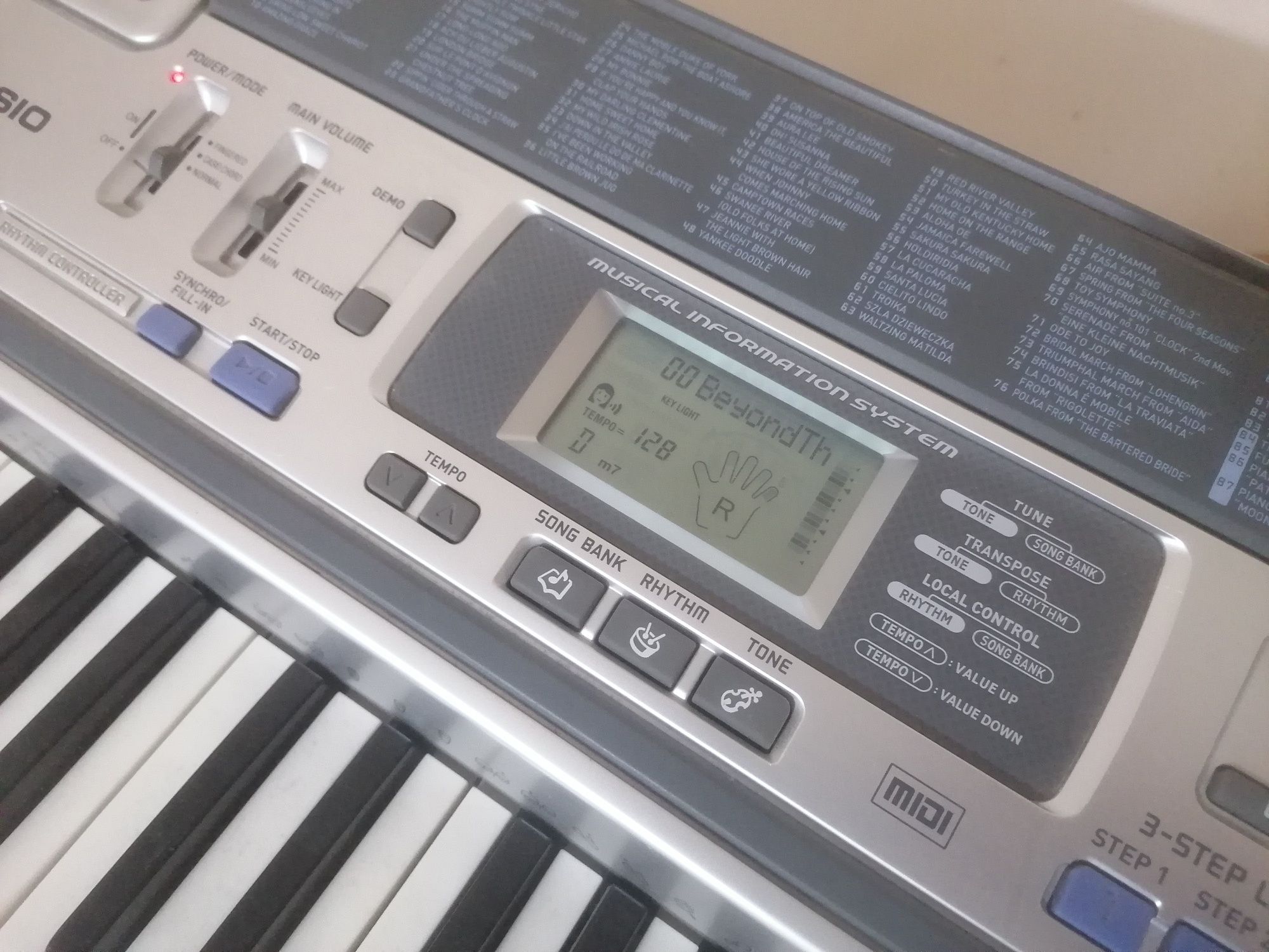 CASIO LK-100 iluminat microfon key Light midi controller