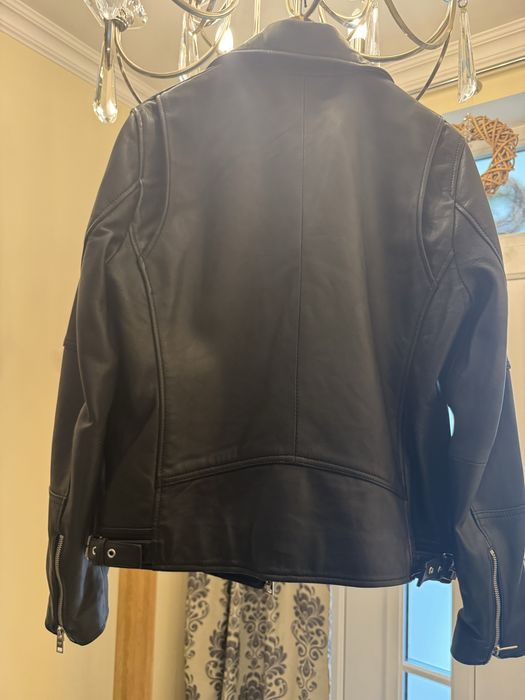 Geaca piele negru Mango