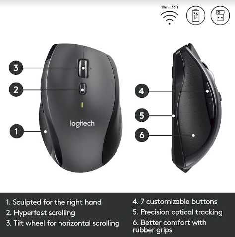 Mouse wireless Logitech Marathon M705, USB, Silver