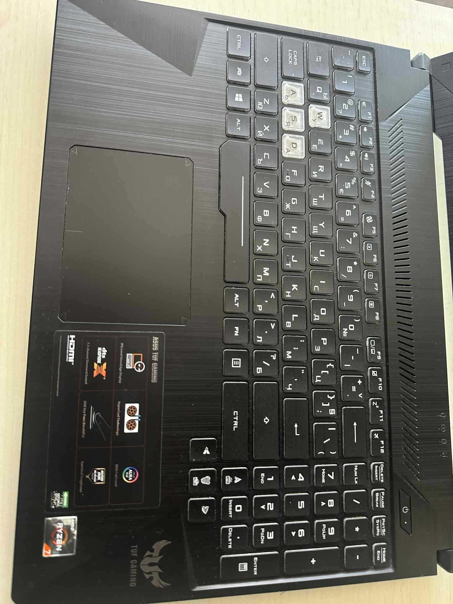 Лаптоп Asus TUF Gaming FX505DT 16gb RAM, 512gb SSD, GTX 1650, Ryzen 7