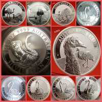 Silver Swan Lebada de Argint Emu TOATA monede lingou 999 pur