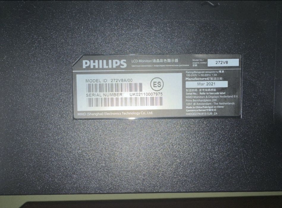 Monitor Philips 272V8 - Full HD, 75Hz