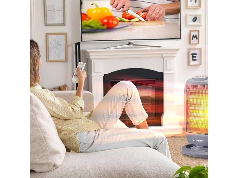 Халогенна Печка за Отопление Beper P203PAN010, 1200 W, Сива
