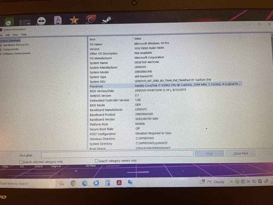 laptop lenovo x1 carbon i7 generatia 3
