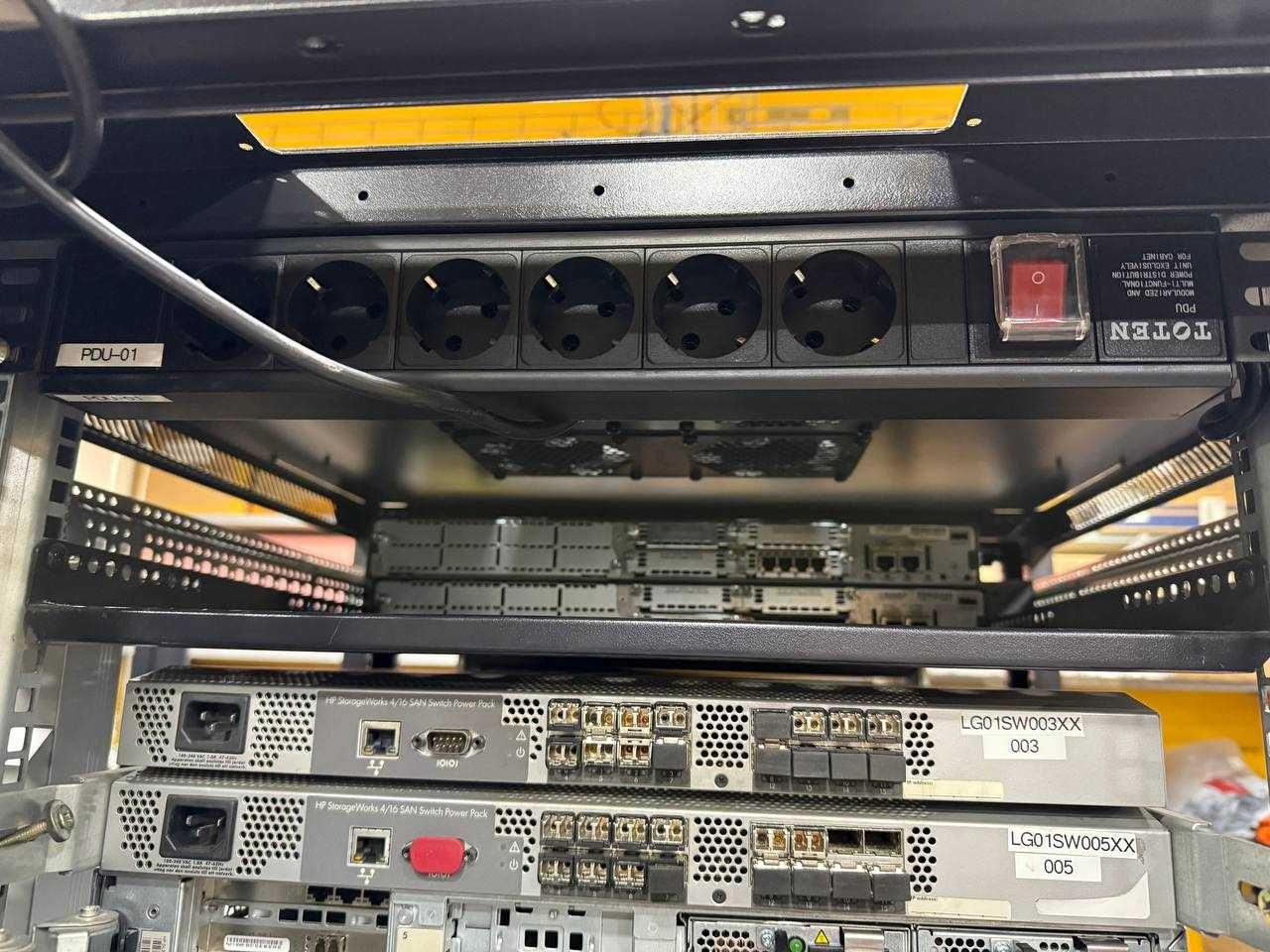 Маршрутизатор, Сервер Cisco и оптический (SAN) коммутатор HP