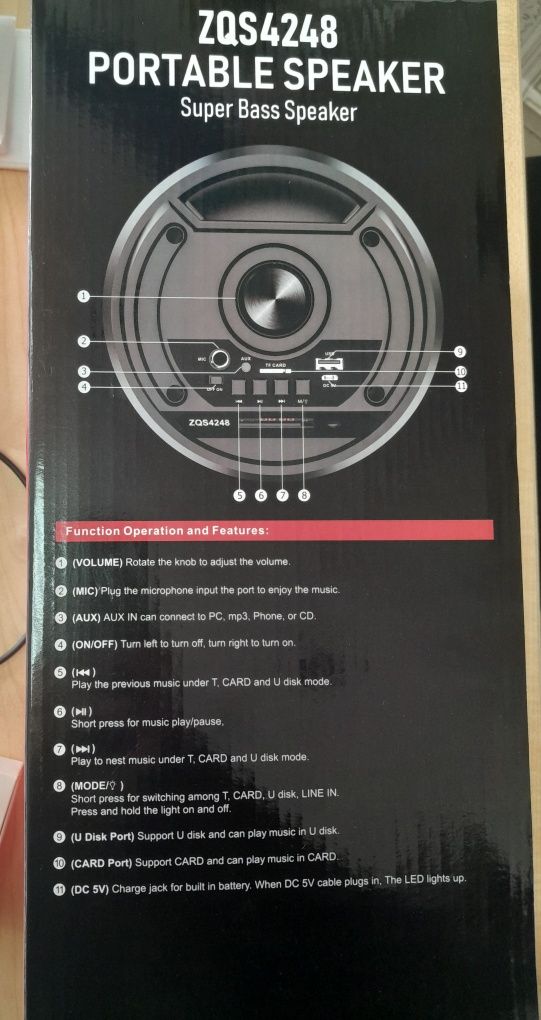 Безжична Караоке Bluetooth Колона 4" 2×8W