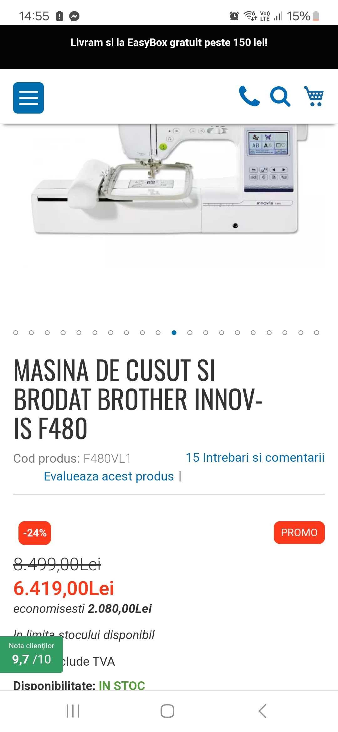 Masina de brodat brother innovis f 480