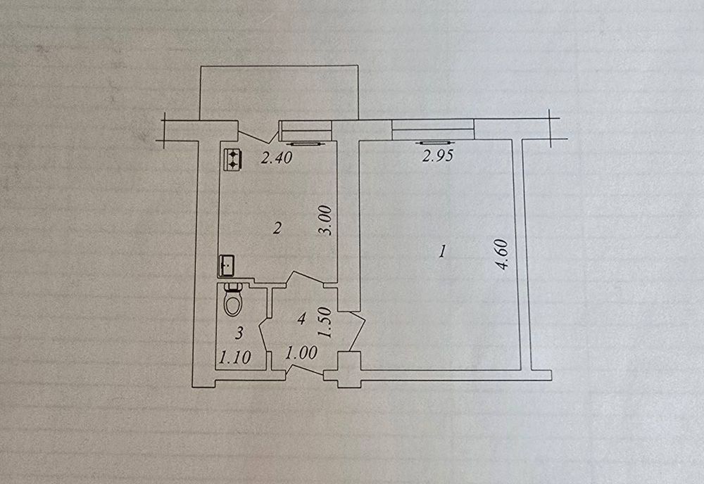 1/3/4 массив Ялангач, квартира площадью 30м.кв