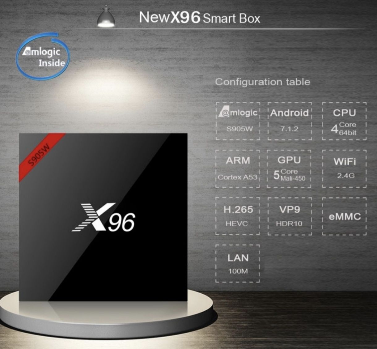 TV Box X96 Android 7.1.2 на Amlogic S905W 2GB/16GB

ХАРАКТЕРИСТИКИ:

О