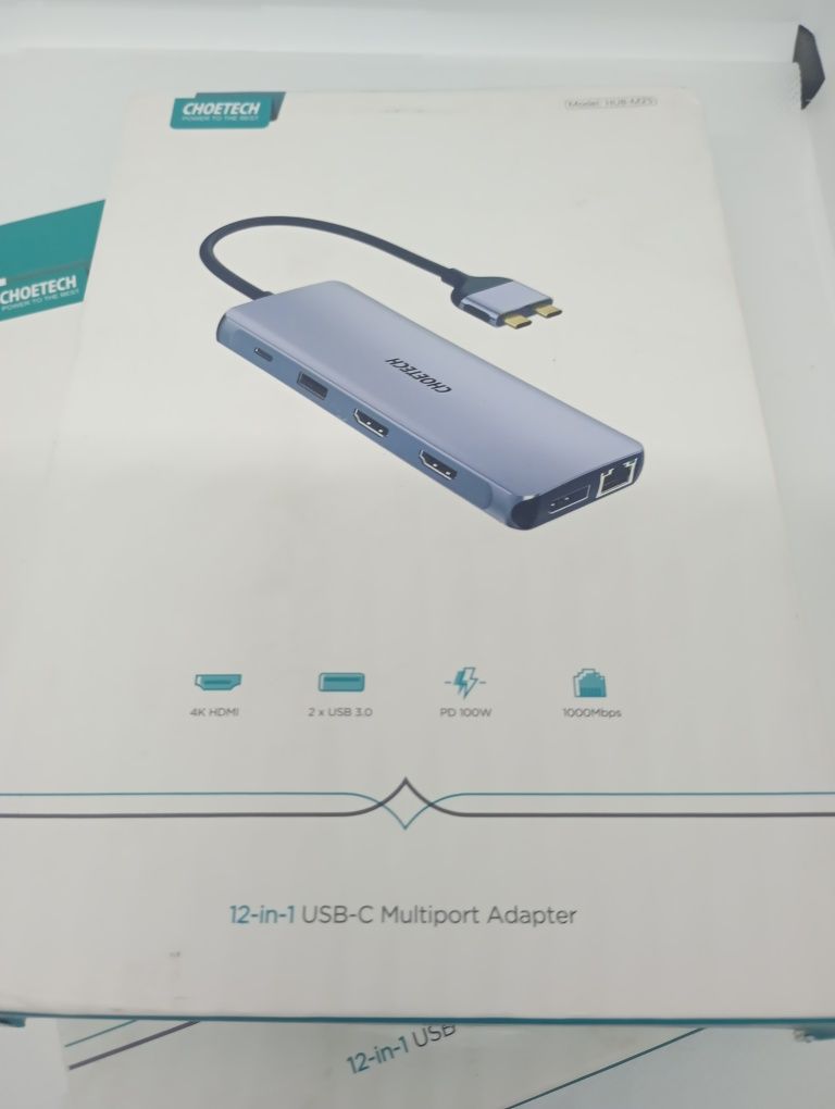 Топ цена !Choetech 12in1 за MacBook Pro / Air двоен монитор