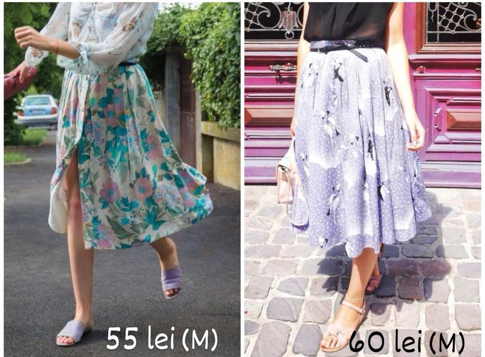 Fusta vintage cu buzunare transport gratuit