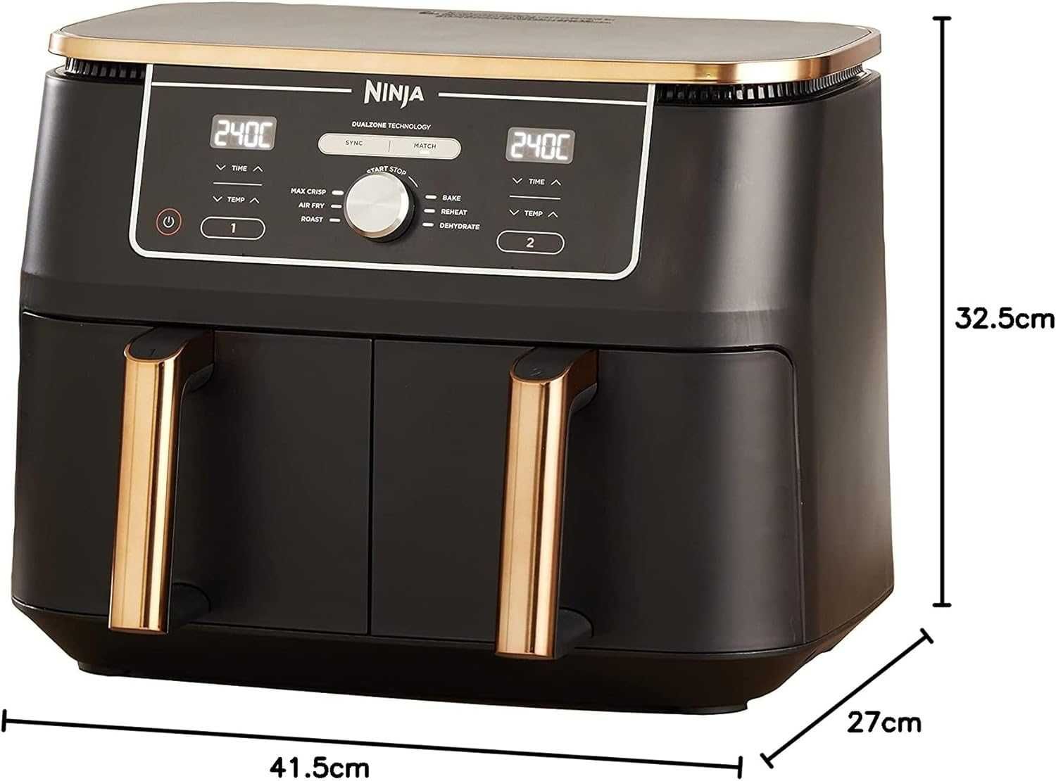 Двузонов фритюрник с горещ въздух Ninja Foodi Dual Zone AF400EUCP 9.5L