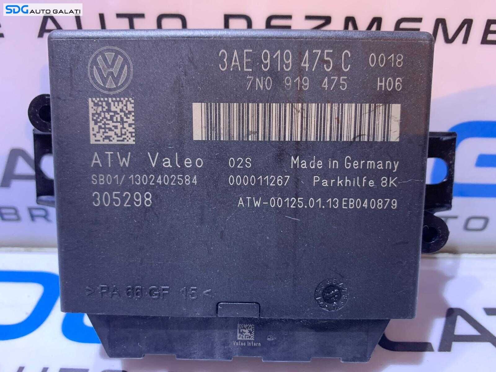Unitate Modul Calculator Senzori Parcare Parktronic VW Passat B7 2010 - 2015 Cod 3AE919475C 7N0919475 [L3448]