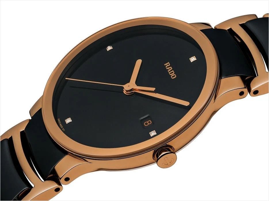 Дамски часовник Rado Centrix 28 Rose Gold & Black Ceramic