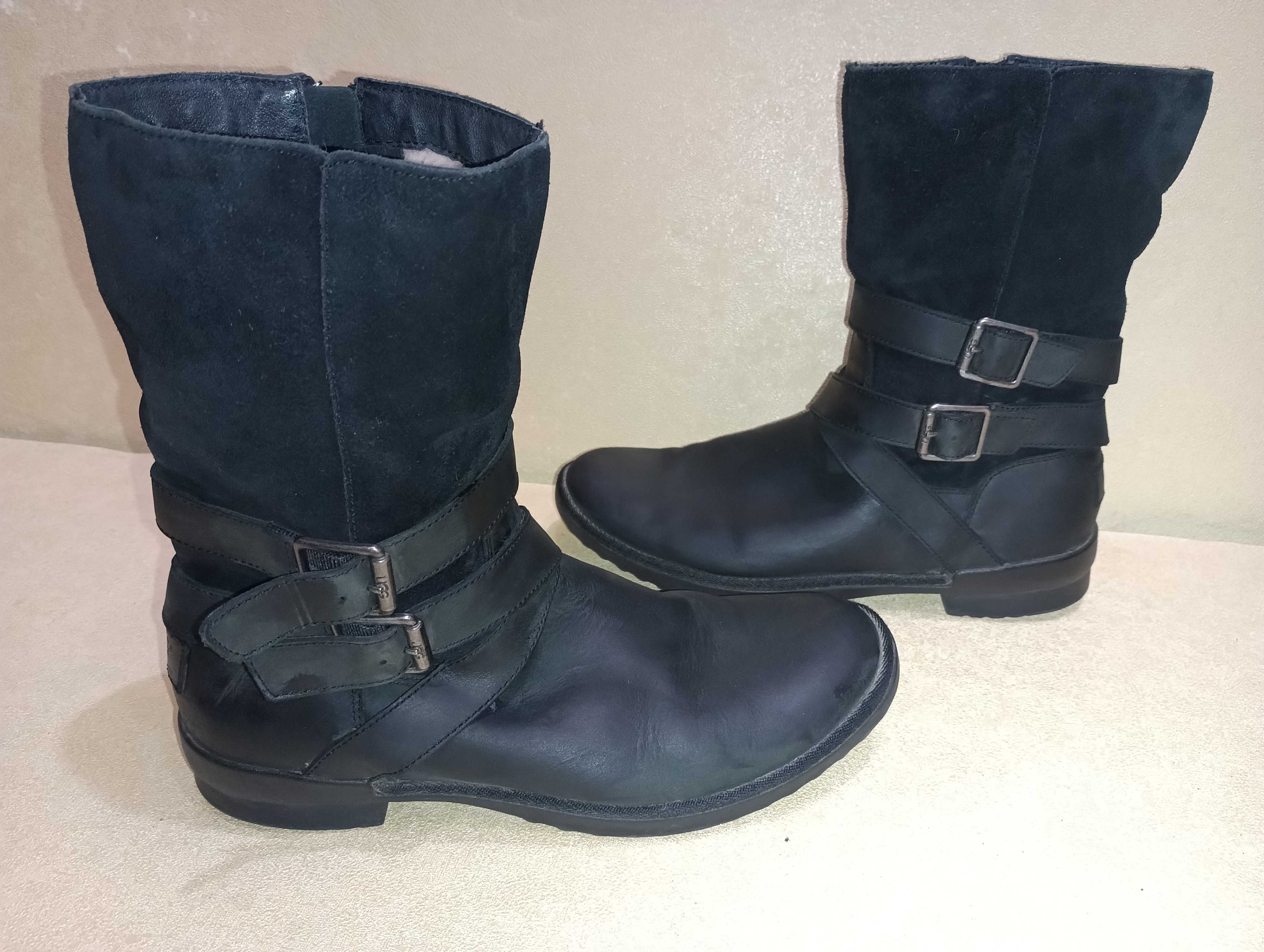 UGG кожени черни ботуши N 39 - 35 лв