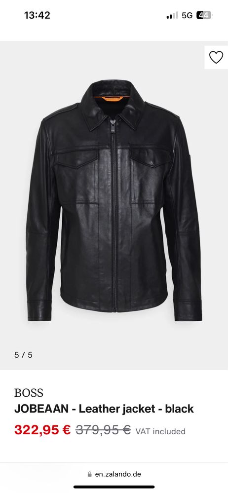 Hugo Boss : Jobeaan Leather Jacket 48/М  - Оригинал