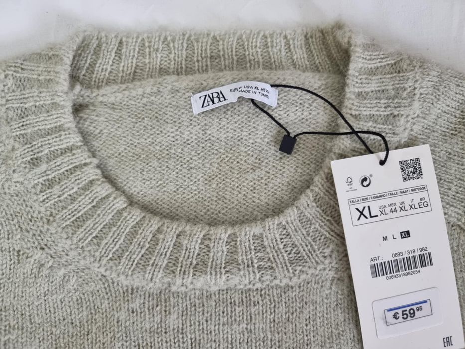 Pulover nou Zara 100% lână XL