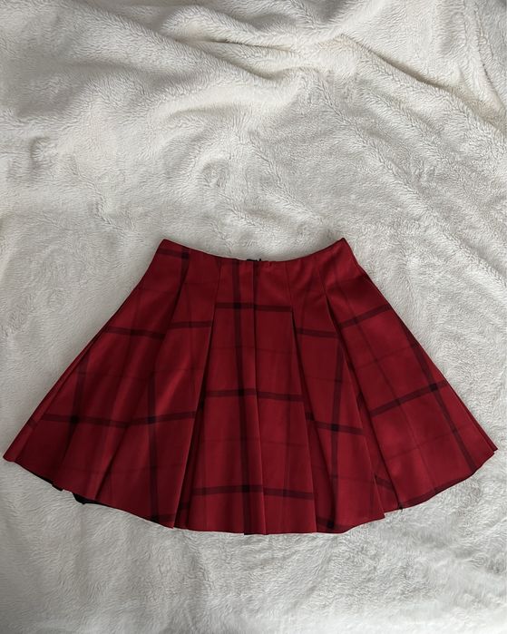 Fustă Pliata din Piele Ecologica Intoarsa