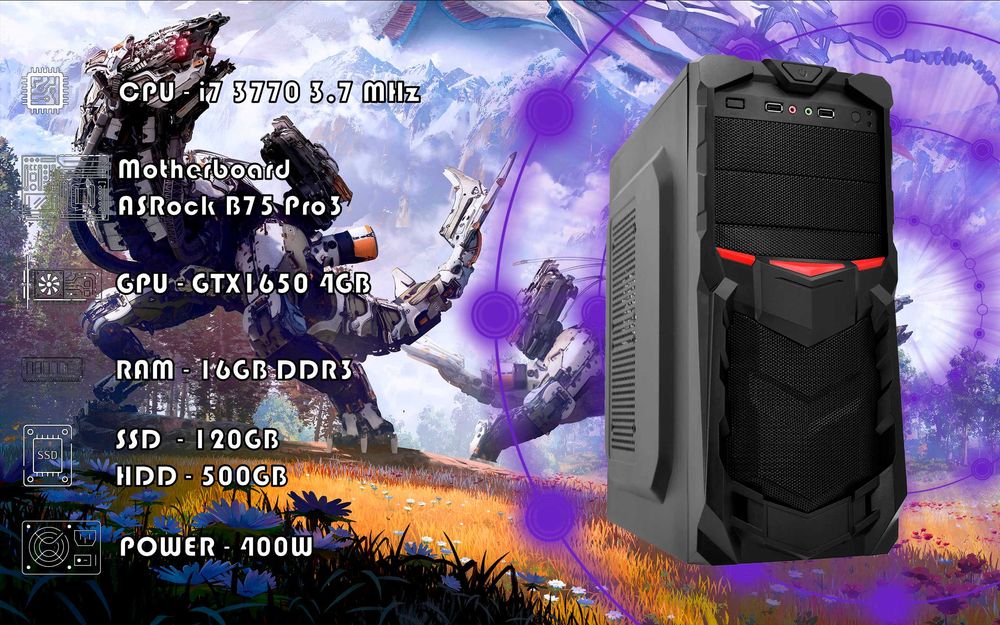 Игровой i7 3770\RAM 16GB\GTX 1650 4GB\SSD 120GB\HDD 500GB