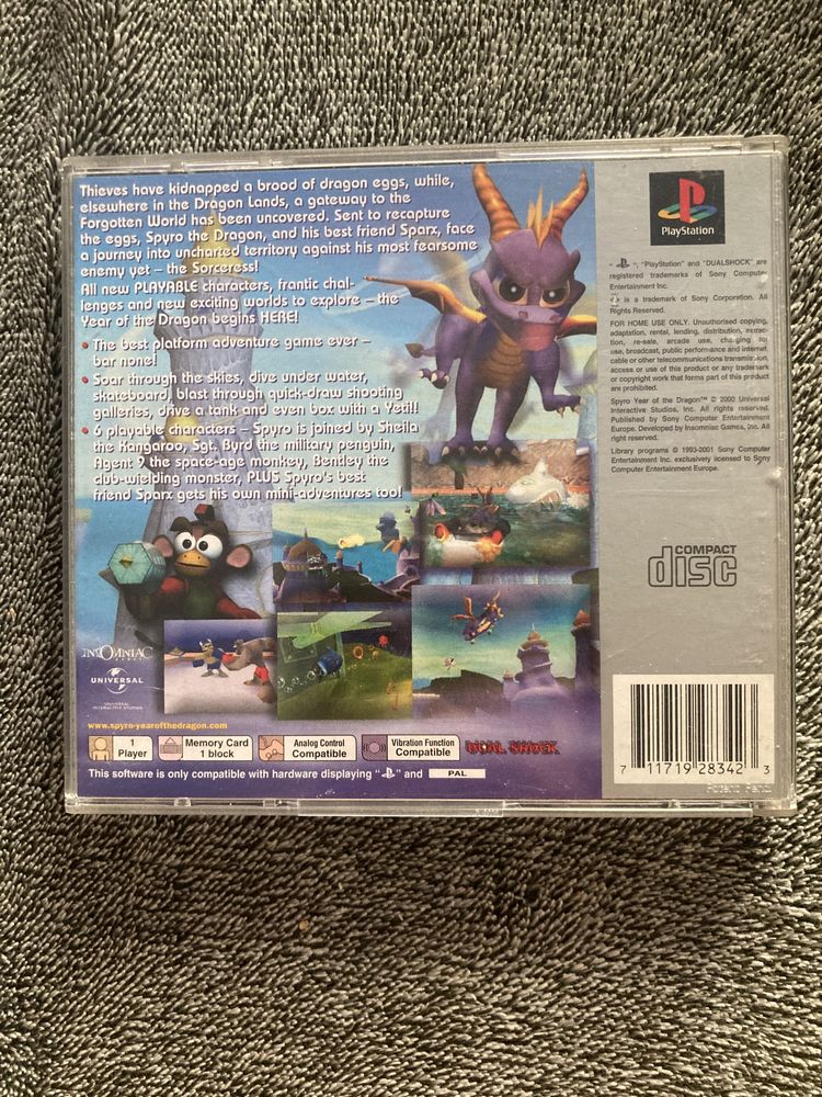 Spyro: Year of the Dragon PS1 Platinum