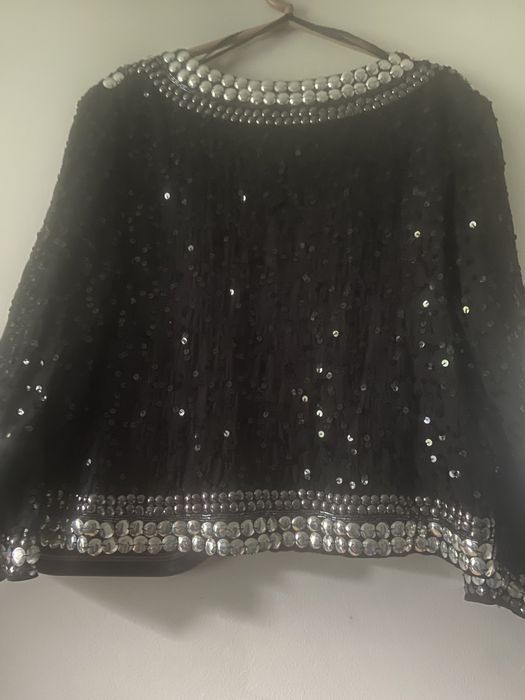 Blazer jacketa neagra cu aplicatii