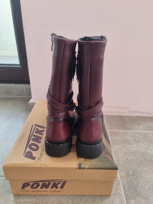 Боти за момиче 29 номер, естествена кожа