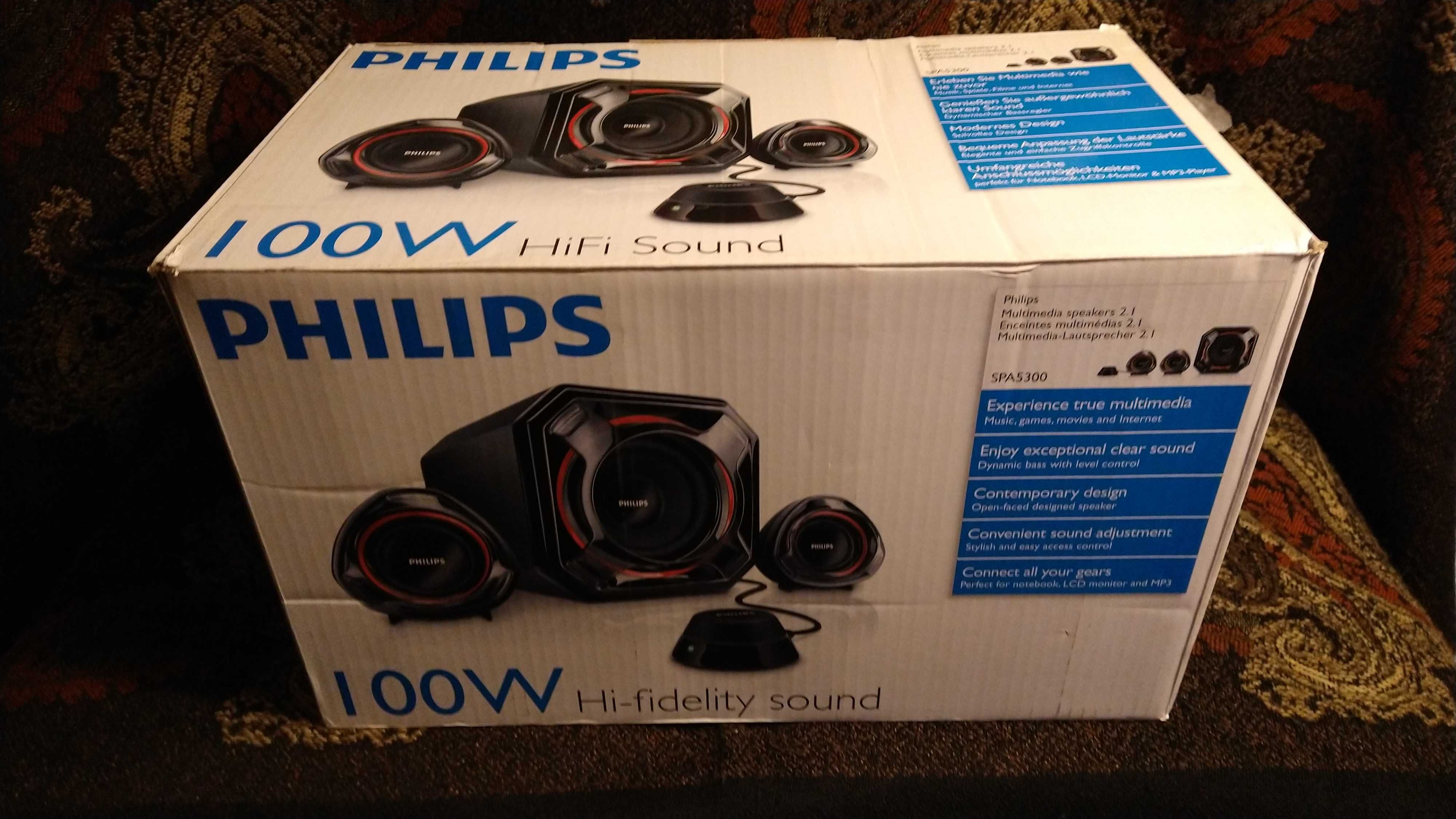 Boxe multimedia 2.1 Philips SPA 5300, 100 W, NOU, SIGILAT