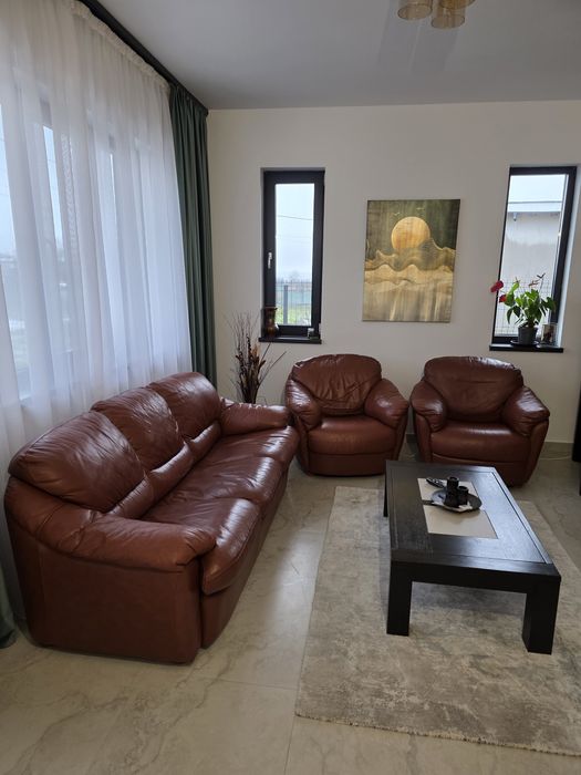 Canapea si fotolii piele naturală