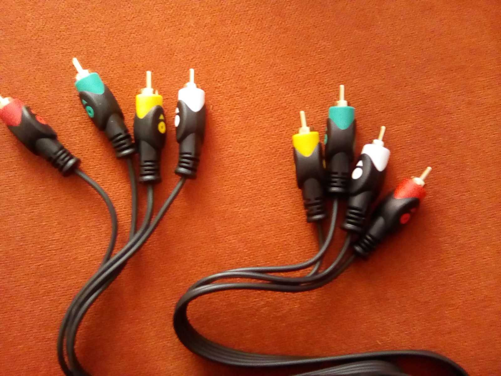 Cablu RCA tata audio - video cu 8 mufe RCA (4+4)